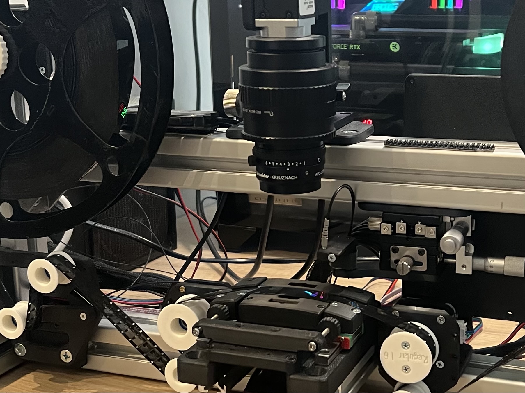 Film reels and scanner